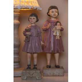 26PR1162 Figur Mädchen 9x7x24 cm Rosa Polyresin Wohnaccessoires