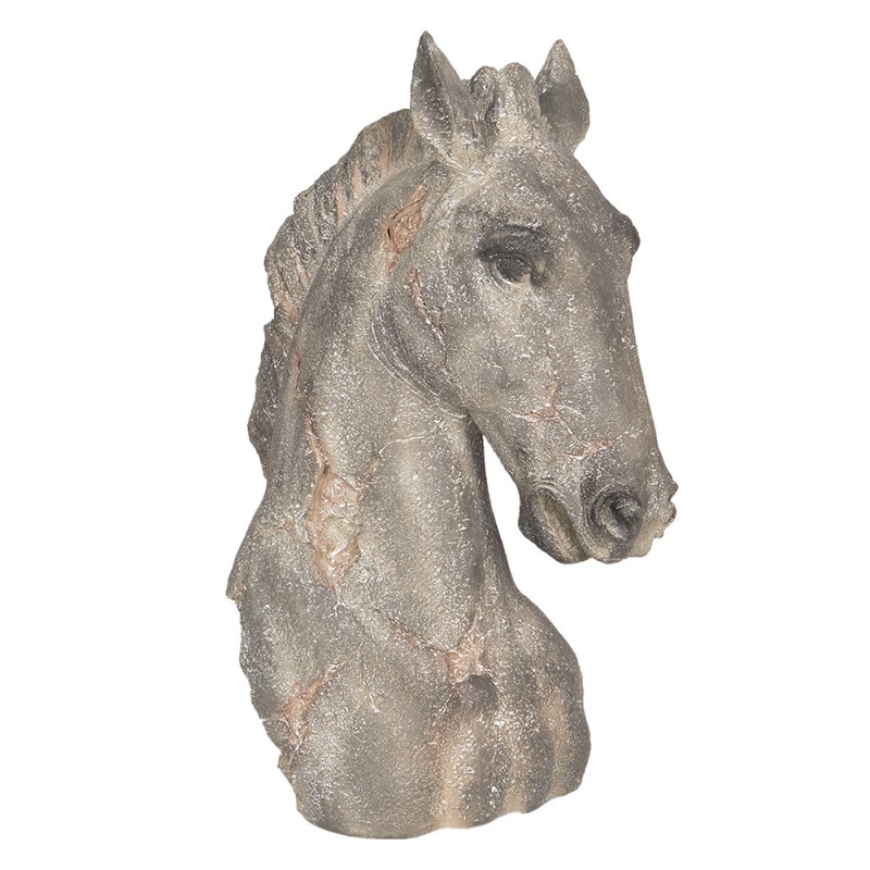 6PR2651 Figur Pferd 27x17x39 cm Grau Polyresin Wohnaccessoires