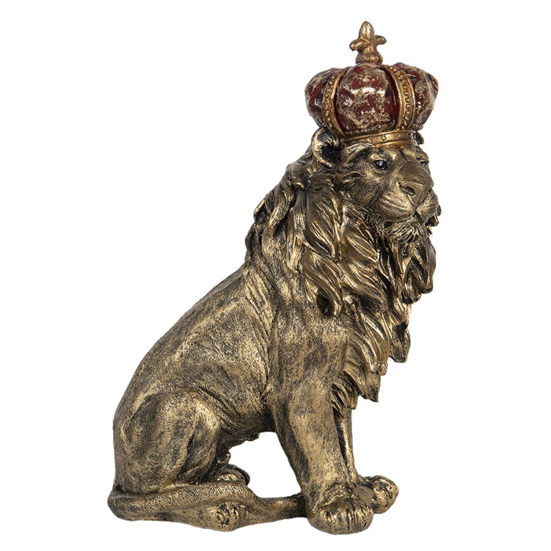6PR2719 Figurine Lion 25x13x38 cm Gold colored Polyresin Home Accessories