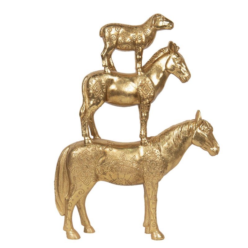 6PR2854 Figur Tiere 30x8x40 cm Goldfarbig Polyresin Tiere Wohnaccessoires