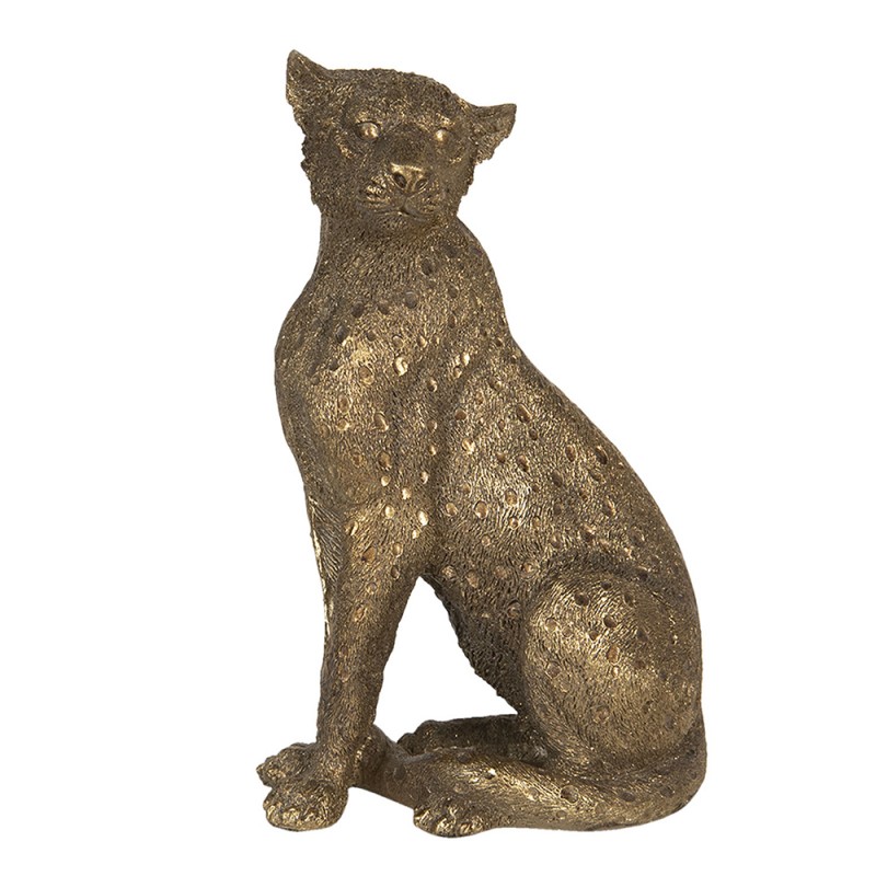 6PR3014 Figurine Panther 14x11x27 cm Gold colored Polyresin Panther Home Accessories