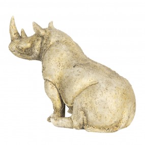 26PR3199 Statuetta Rinoceronte 27x15x17 cm Beige Poliresina Rinoceronte Accessori per la casa