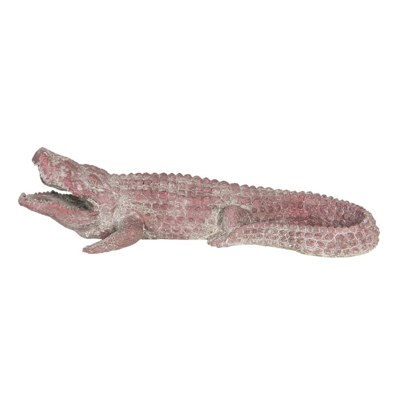 6PR3209 Figurine Crocodile 46x21x12 cm Rouge Polyrésine Crocodile Accessoires de maison