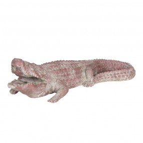 26PR3209 Figur Krokodil 46x21x12 cm Rot Polyresin Krokodil Wohnaccessoires