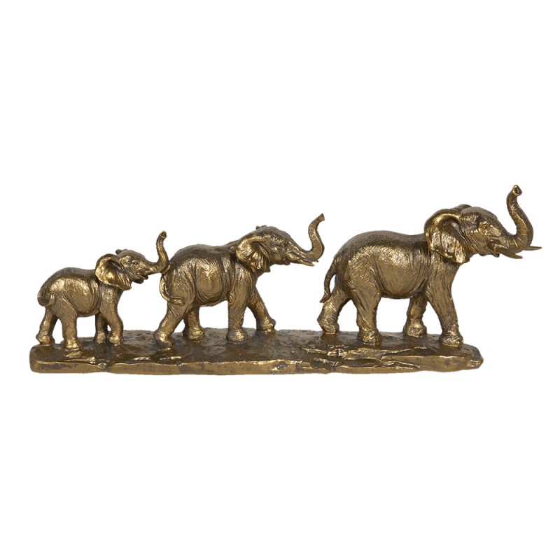 6PR3214 Figur Elefant 45x9x17 cm Goldfarbig Polyresin Wohnaccessoires
