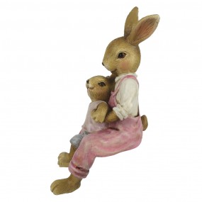 26PR3263 Figur Kaninchen 15 cm Rosa Polyresin Wohnaccessoires