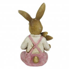 26PR3263 Figur Kaninchen 15 cm Rosa Polyresin Wohnaccessoires