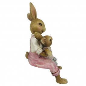 26PR3263 Figurine Lapin 15 cm Rose Polyrésine Accessoires de maison