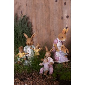 26PR3263 Figurine Rabbit 15 cm Pink Polyresin Home Accessories