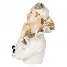 26PR4733 Statuetta Clown 11x11x15 cm Bianco Color oro Poliresina Accessori per la casa