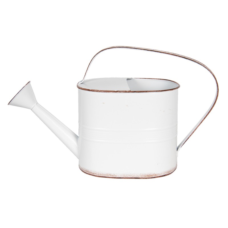6Y3729W Decorative Watering Can 40x14x25 cm White Metal Watering Can