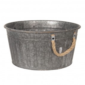 26Y3735 Decorative Bucket Set of 2 Grey Iron Round Decorative Bucket