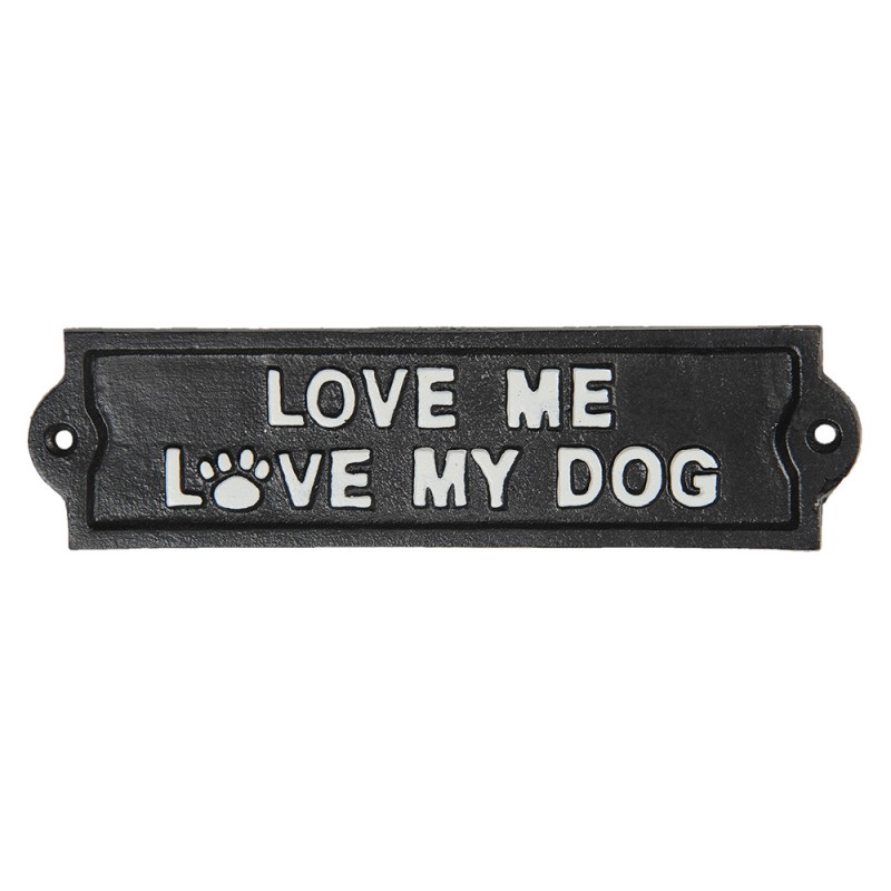 6Y3933 Text Sign 22x6 cm Black Metal Rectangle Wall Board