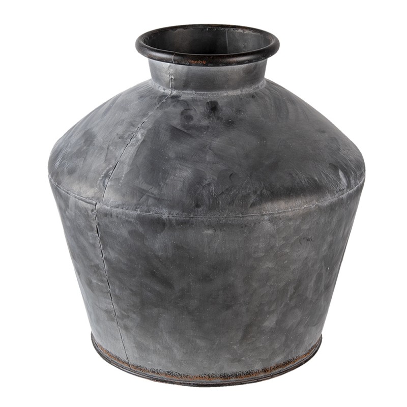 6Y4291 Vase Ø 39x38 cm Grey Metal Round Decorative Vase