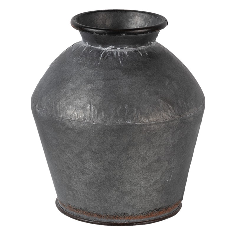 6Y4292 Vase Ø 39x38 cm Grau Metall Rund Dekoration Vase