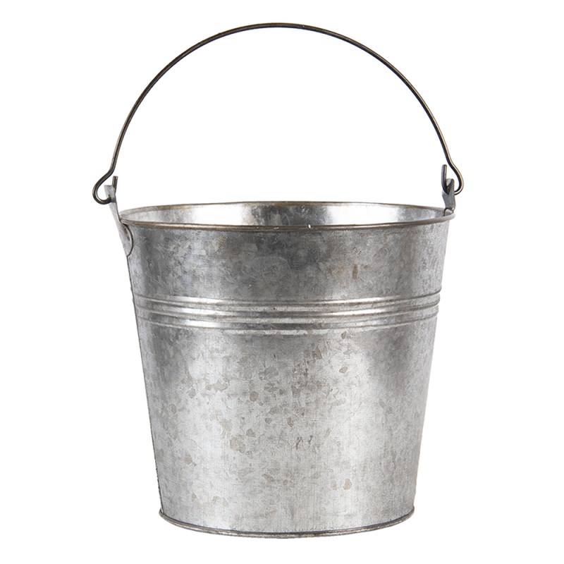 6Y4313 Decorative Bucket Ø 18x16/26 cm Grey Zinc