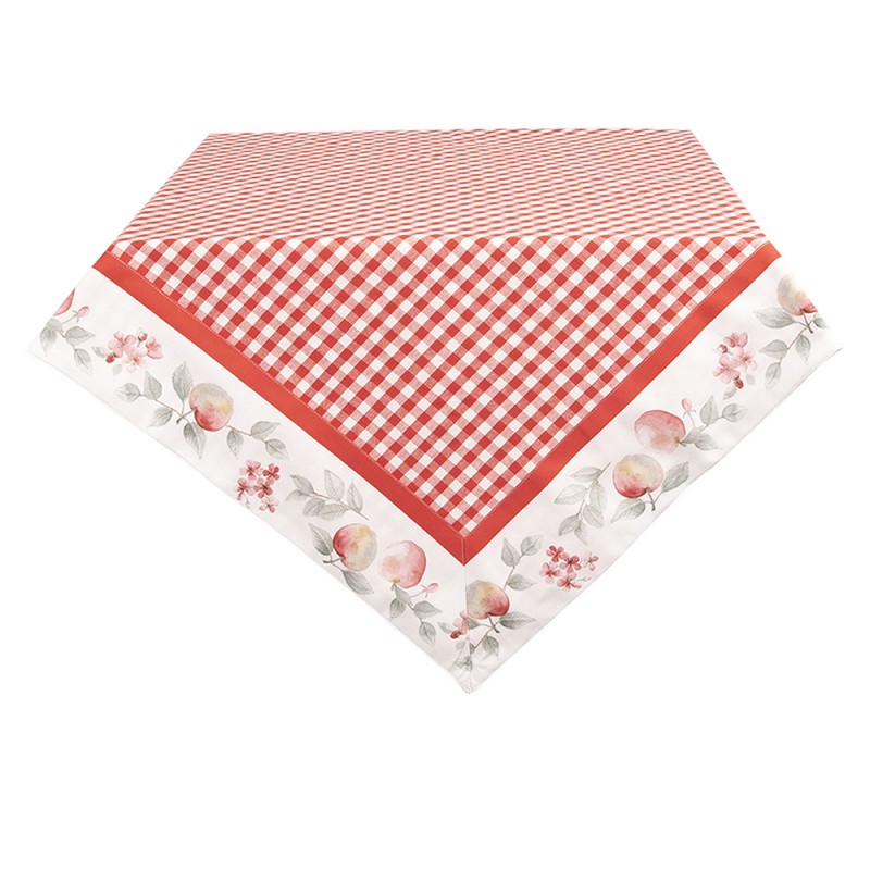 APY03 Tablecloth 130x180 cm White Red Cotton Apple Rectangle Table cloth