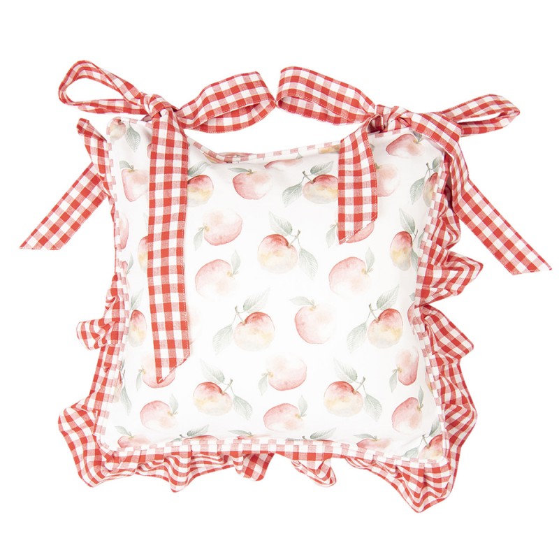 APY25 Kissenbezug für Stuhlkissen 40x40 cm Weiß Rot Baumwolle Äpfel Quadrat Dekokissen