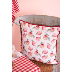 2APY25 Chair Cushion Cover 40x40 cm White Red Cotton Apples Square Decorative Cushion