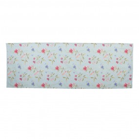 2BLW64 Table Runner 50x140 cm Blue Green Cotton Flowers Rectangle Tablecloth