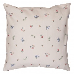 2CAR21 Cushion Cover 40x40 cm Beige Blue Cotton Chicken and Rooster Square Pillow Cover