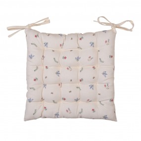 2CAR29 Chair Cushion Foam 40x40 cm Beige Blue Cotton Chicken and Rooster Square Seat Cushion