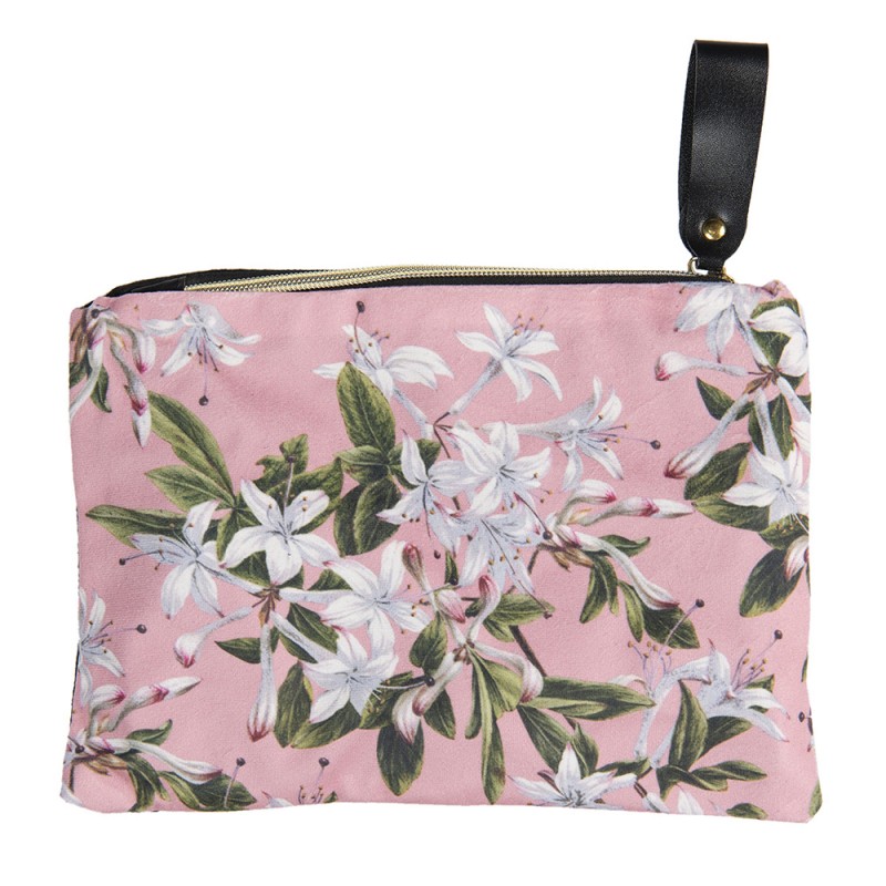 FAP0221 Ladies' Toiletry Bag 26x18 cm Pink Synthetic Flowers Rectangle