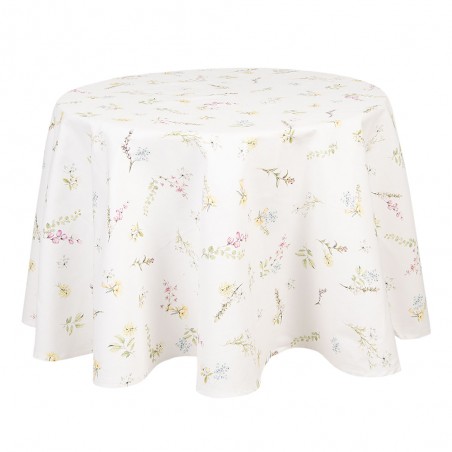 Clayre & Eef Nappe 100x100 cm Blanc Rouge Coton Carré Fraises