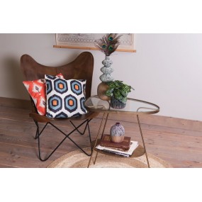 2KG023.065 Decorative Cushion 43x43 cm Orange Synthetic Square Cushion Cover with Cushion Filling