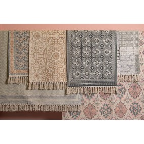 2KT080.048 Rug 70*120 cm Beige, Brown Cotton Rectangle Carpet Tapestry