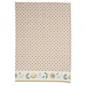 2LEL42 Tea Towel  50x70 cm Beige Yellow Cotton Lemon Rectangle Kitchen Towel