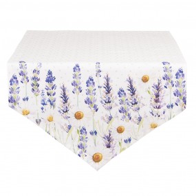 2LF65 Table Runner 50x160 cm White Green Cotton Lavender Tablecloth