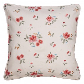 2LRC21 Cushion Cover 40x40 cm Beige Cotton Roses Pillow Cover