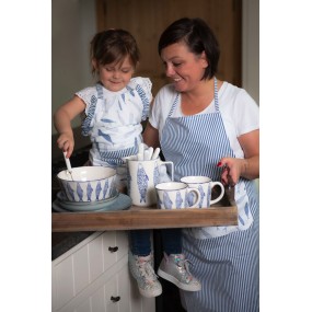 2NAF41K Grembiule da cucina per bambini 48x56 cm Blu Bianco  Cotone Pesci Grembiule da cucina