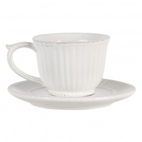 2PLKS Cup and Saucer 150 ml White Dolomite Round Tableware