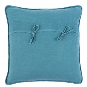 2Q181.020GR Cushion Cover 40*40 cm Turquoise Cotton Flowers Square