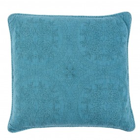2Q181.030GR Cushion Cover 50*50 cm Turquoise Cotton Flowers Square