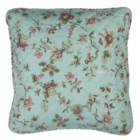 2Q187.020 Cushion Cover 40*40 cm Turquoise Polyester Flowers Square Throw Pillow Cover