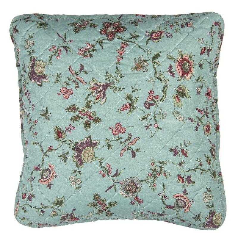 Q187.020 Cushion Cover 40*40 cm Turquoise Polyester Flowers Square Throw Pillow Cover