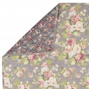 2Q188.061 Couvertures 2-persoons Gris Vert Polyester Coton Fleurs Rectangle Couvre-lit
