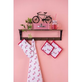 2RBC42 Asciugamani da cucina 50x70 cm Rosso Bianco  Cotone Bicicletta Asciugamano da cucina