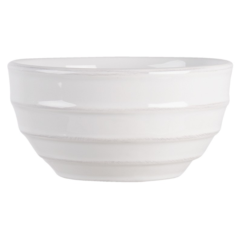 RIPUS Scodella per zuppa 500 ml Bianco Ceramica Strisce Rotondo Ciotola da portata