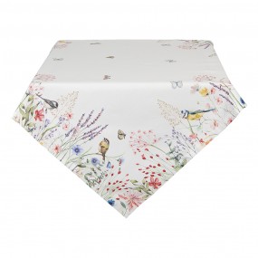 2SFL05 Tablecloth 150x250 cm White Green Cotton Flowers Rectangle Table cloth