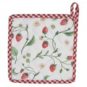 2WIS45 Pot Holder 20*20 cm White Red Cotton Strawberries Square