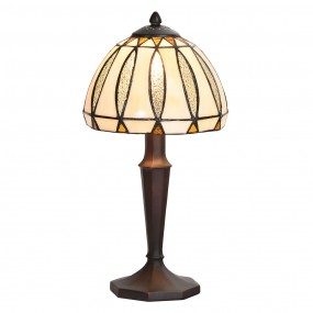 25LL-5973 Lampada da tavolo Tiffany Ø 19x40 cm  Beige Vetro Lampada da scrivania Tiffany