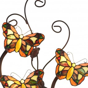 25LL-5979 Wall Light Tiffany 32x68 cm Yellow Brown Metal Glass Butterfly