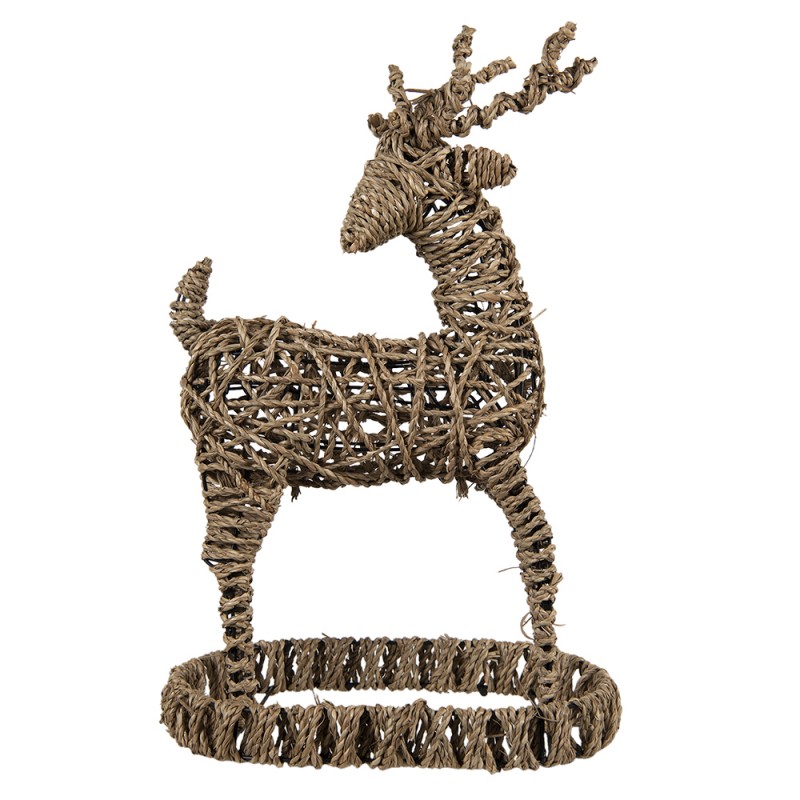 6RO0547 Figurine Deer 30x20x49 cm Brown Rattan Christmas Decoration