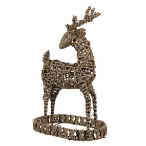26RO0547 Figurine Deer 30x20x49 cm Brown Rattan Christmas Decoration
