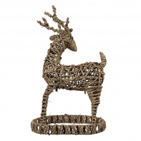 26RO0547 Figurine Deer 30x20x49 cm Brown Rattan Christmas Decoration