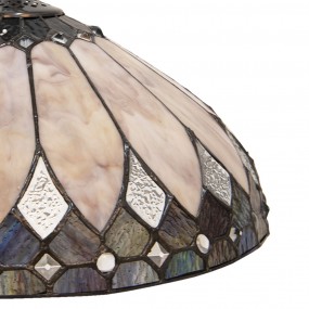 25LL-5986 Hängelampe Tiffany Ø 40 cm  Beige Braun Glas Esstischleuchte